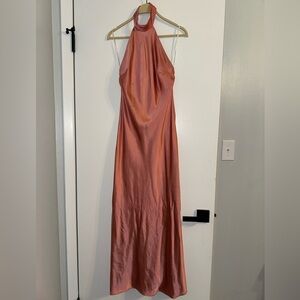 Lulus satin halter maxi dress